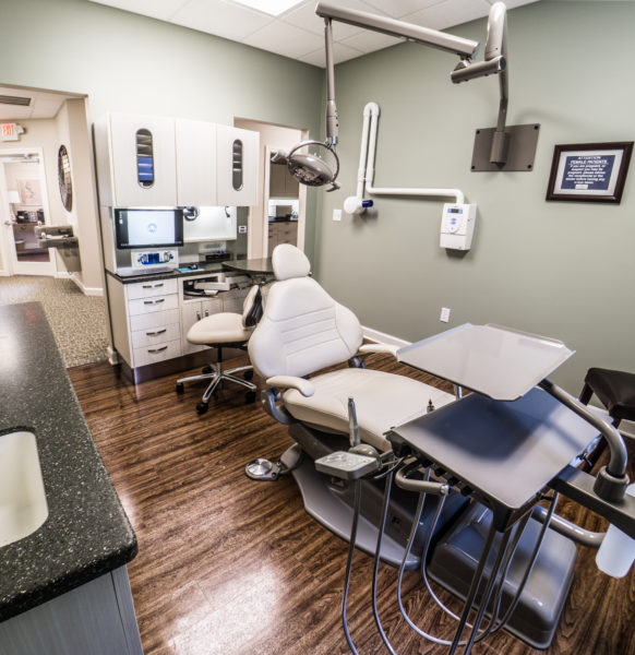 Treatment suite where restorative dentistry services are available for Greenville, SC patients. 
