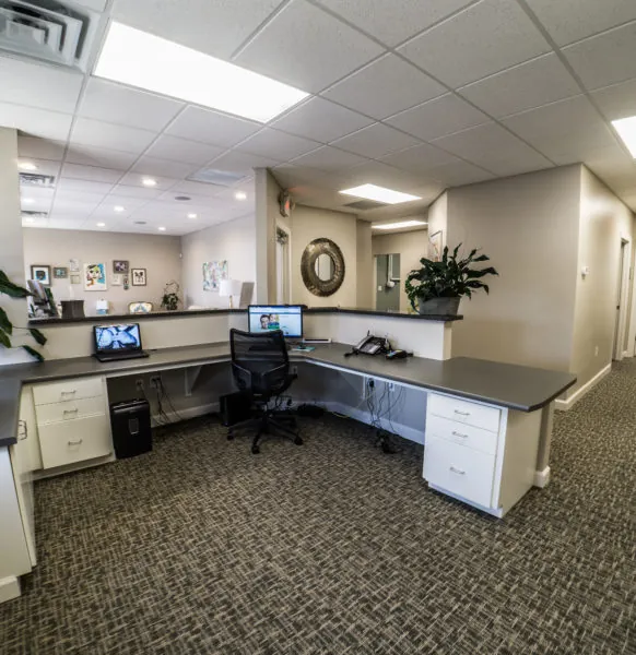 Greenville Family Smiles front desk and waiting room