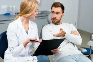 discussing dental treatment options